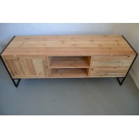 Border Metal Sides - Wooden TV Stand